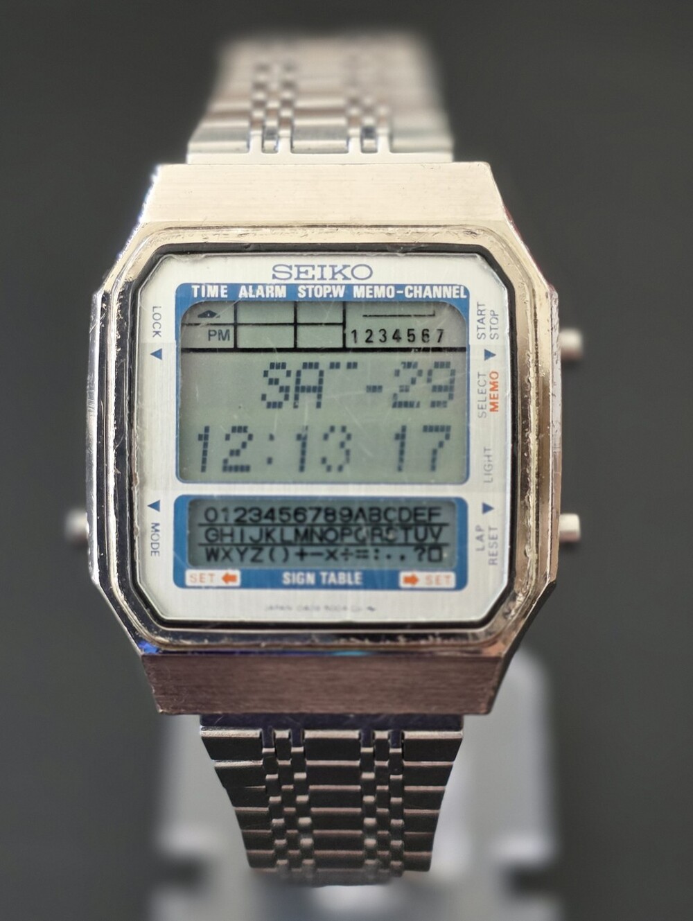 VTG Seiko D409-5009 Digital Dot Matrix Memo Channel Sign Table Alarm Works FLAW